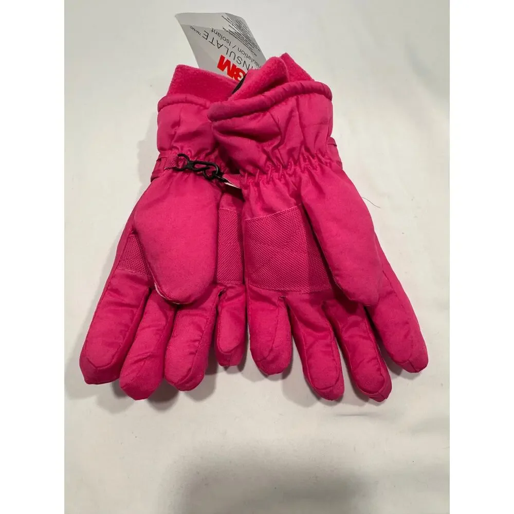 Polar Extreme‎ 3M Thinsulate Insulation Ski Gloves Girls 4-7 Pink White NWT